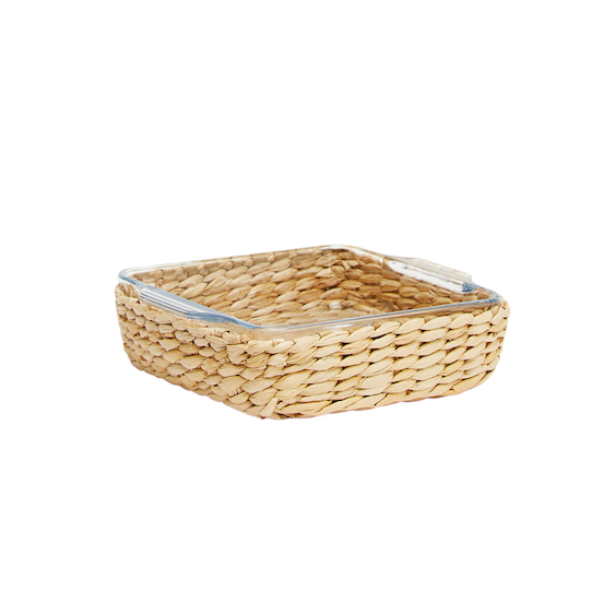 Fuente cuadr c/canasta yute 19x16x4.5 800ml