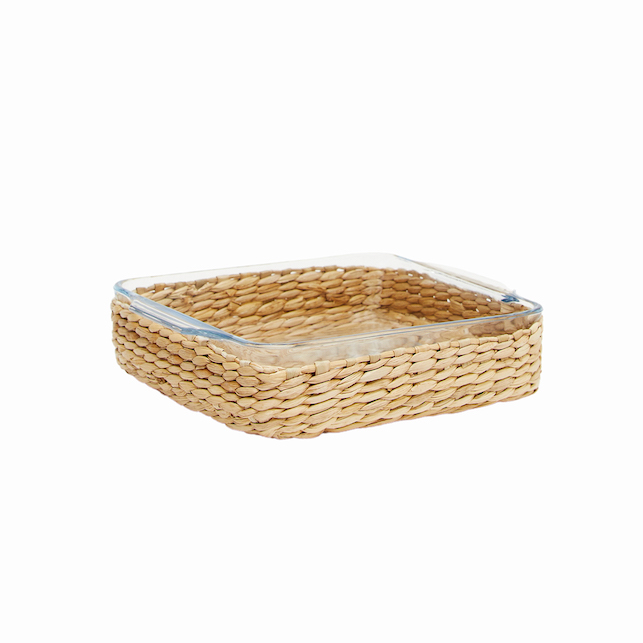 Fuente cuadr c/canasta yute 24x20x5 1.5L