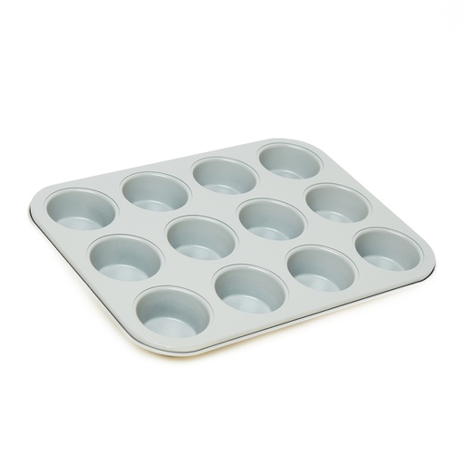 [6811G] Muffin x 12 Antiadh 35x26.5x3cm gris